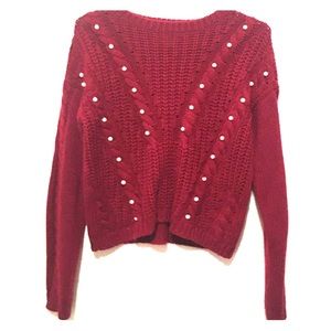 BONGO cropped red sweater